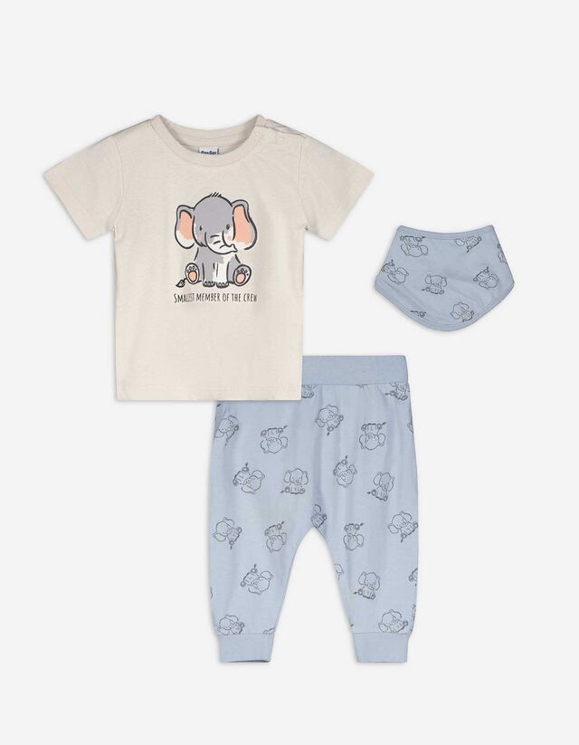Set aus T-Shirt, Hose und Lätzchen - Print