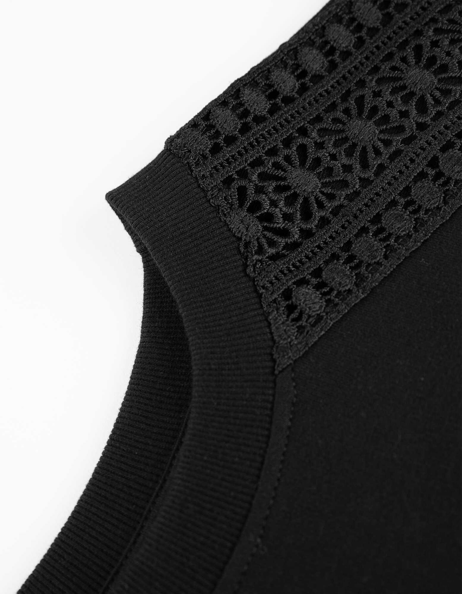 Sweatshirt - Metallic-Details - Schwarz
