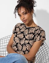 T-Shirt - Allover-Print - schwarz