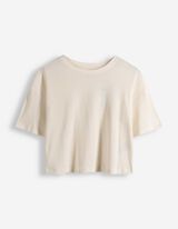 Pyjama Set aus Shirt und Shorts - Waffelstruktur - wei&szlig;