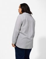 Overhemdblouse - Strepen - lichtgroen