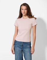 T-Shirt - Muschelsaum - lila