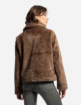 Dukserica sa kapuljačom - Veštačko krzno - svetlobraon