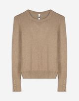 Pullover en tricot - Boutons décoratifs - Brun