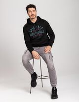 Felpa con cappuccio - Stampa frontale - nero