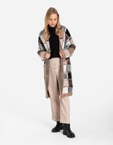 Hosszított kardigán - Gyapjú megjelenés - barna