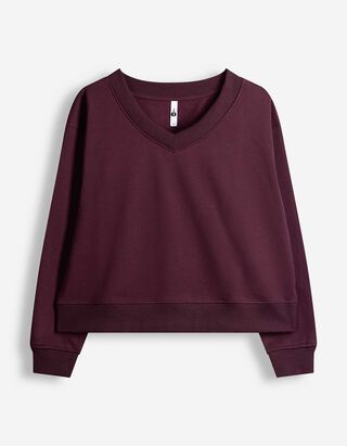 Sweatshirt - V-Ausschnitt - Lila