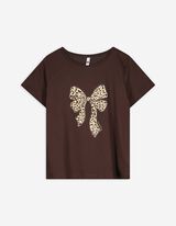 T-shirt - Imprimé scintillant - Marron foncé