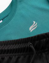Set aus T-Shirt und Hose - Frontprint - blau