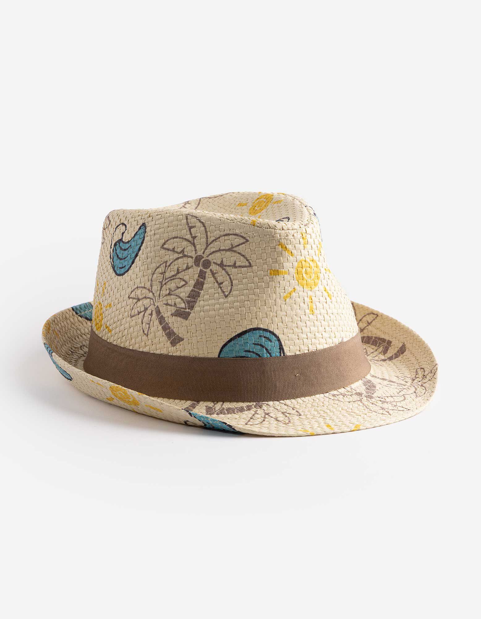 Chapeau d&rsquo;&eacute;t&eacute; - Imprim&eacute; all-over - beige