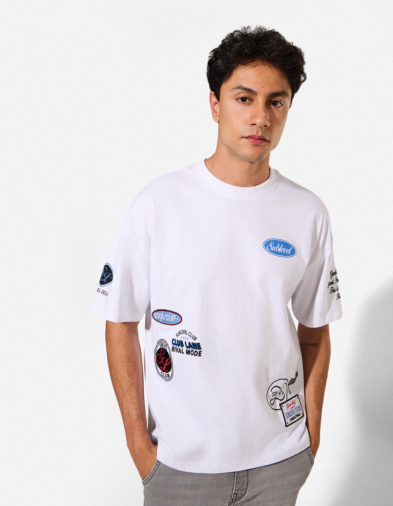 T-Shirt - Allover-Print - wei&szlig;