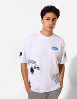 T-Shirt - Allover-Print - wei&szlig;