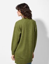 Cardigan lungo - Scollo a V - verde