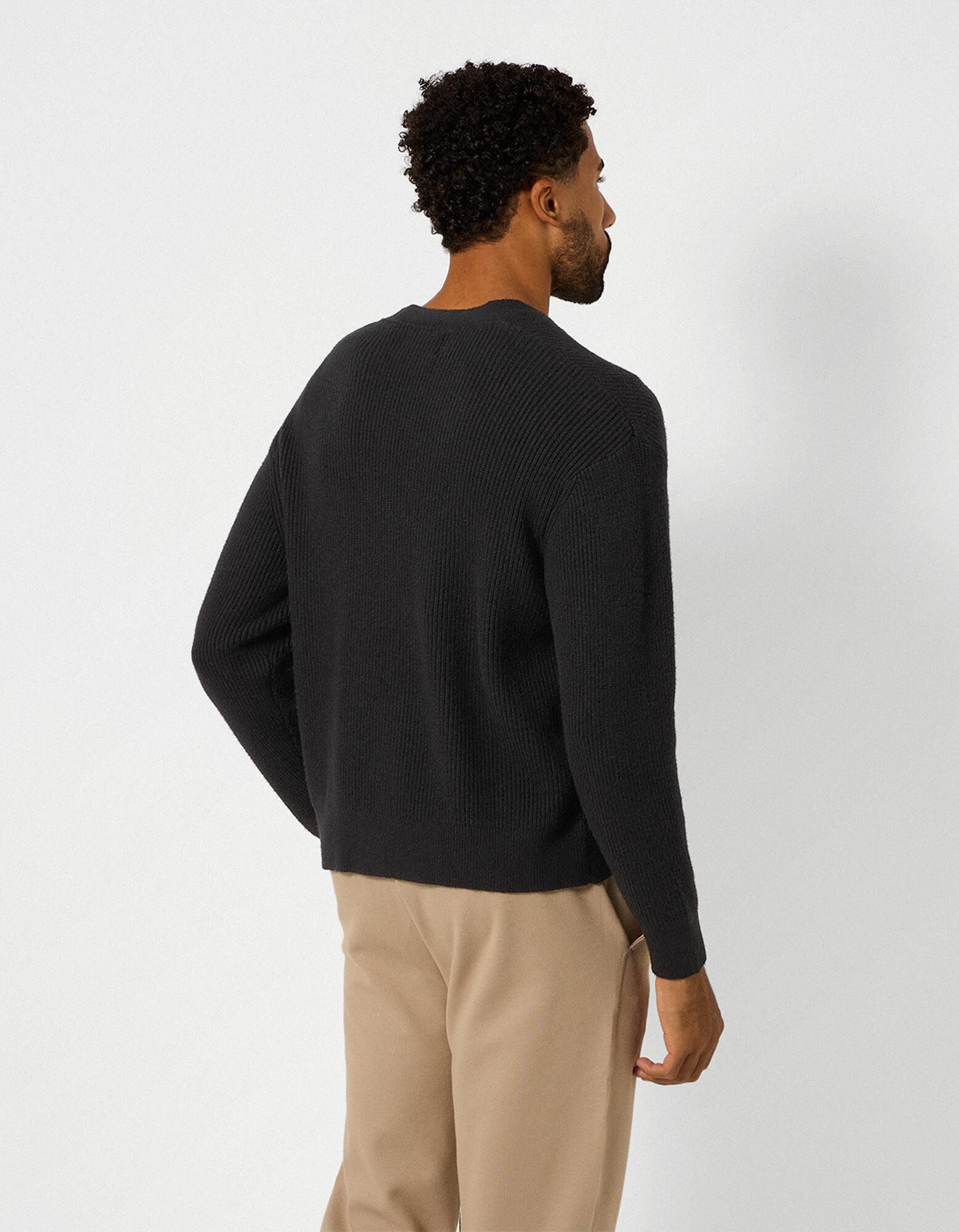 Cardigan - Patte de boutonnage - noir