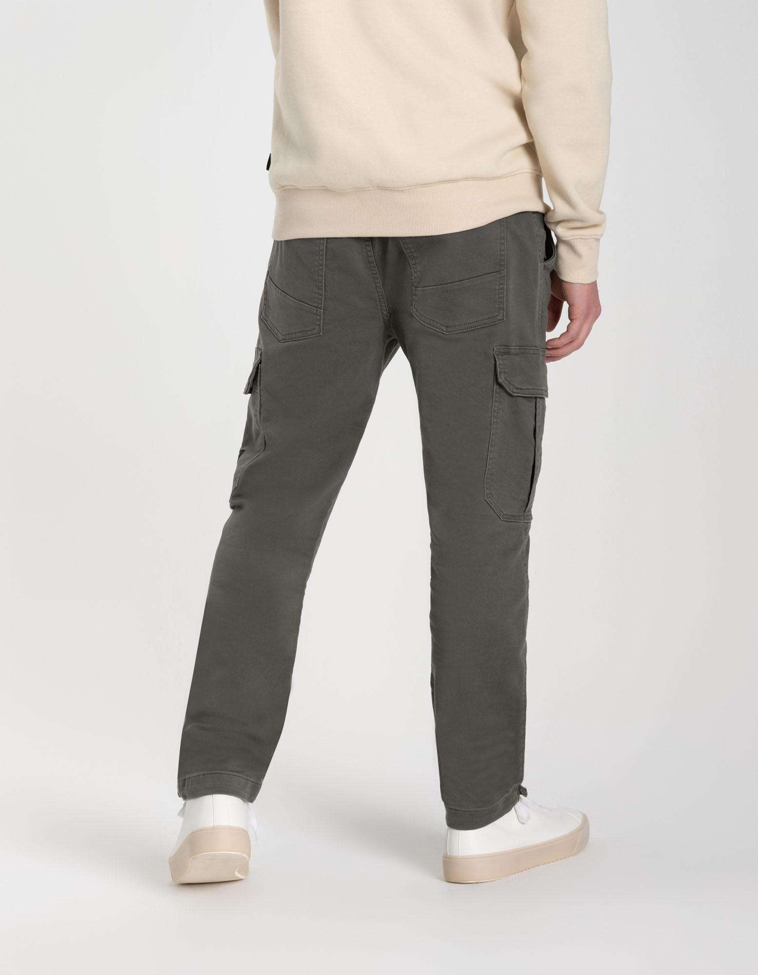 Pantalon cargo - Teneur en stretch - Gris