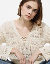 Pleteni pulover - bela