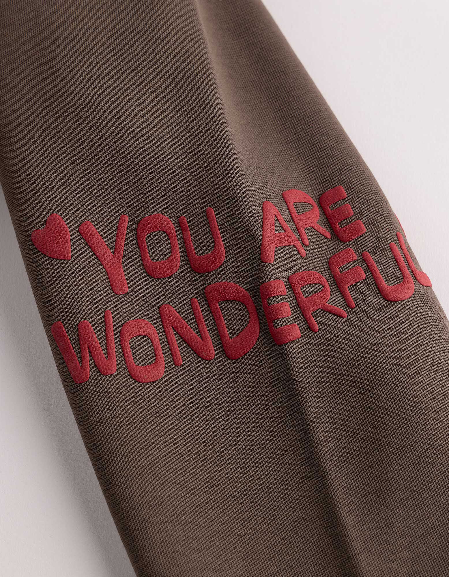 Hoodie - Print - Braun