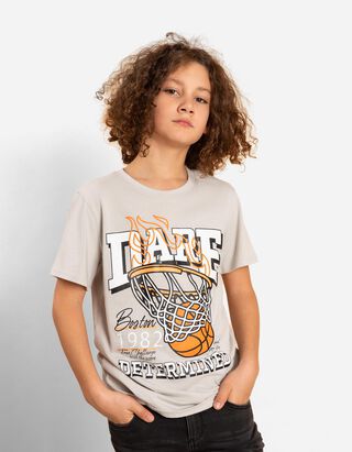 T-Shirt - Frontprint - hellgrau T-Shirt - Frontprint - hellgrau