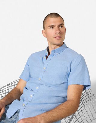 Hemd - Leinen-Mix - hellblau