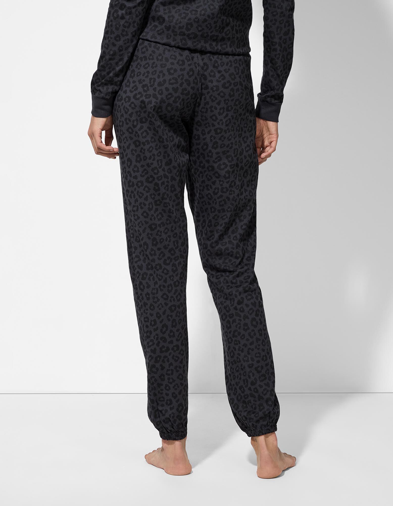 Pantalon de pyjama - Motif l&eacute;opard - gris fonc&eacute;