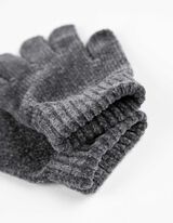 rękawiczki - cienka dzianina - ciemny szary