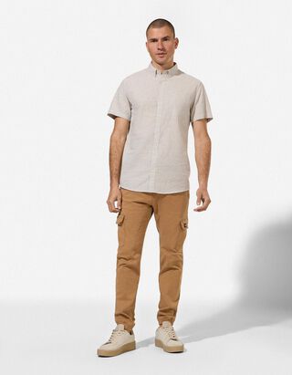 Cargohose - Knopf- und Rei&szlig;verschluss - grau