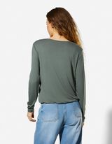 Langarmshirt - einfarbig - dunkelgr&uuml;n