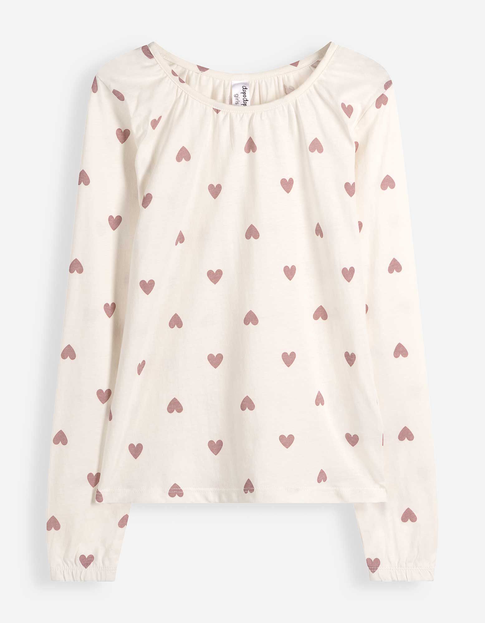 Pyjama Set aus Sweatshirt und Hose - Allover-Muster - Off-White