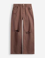 Hose - Used-Look - Braun