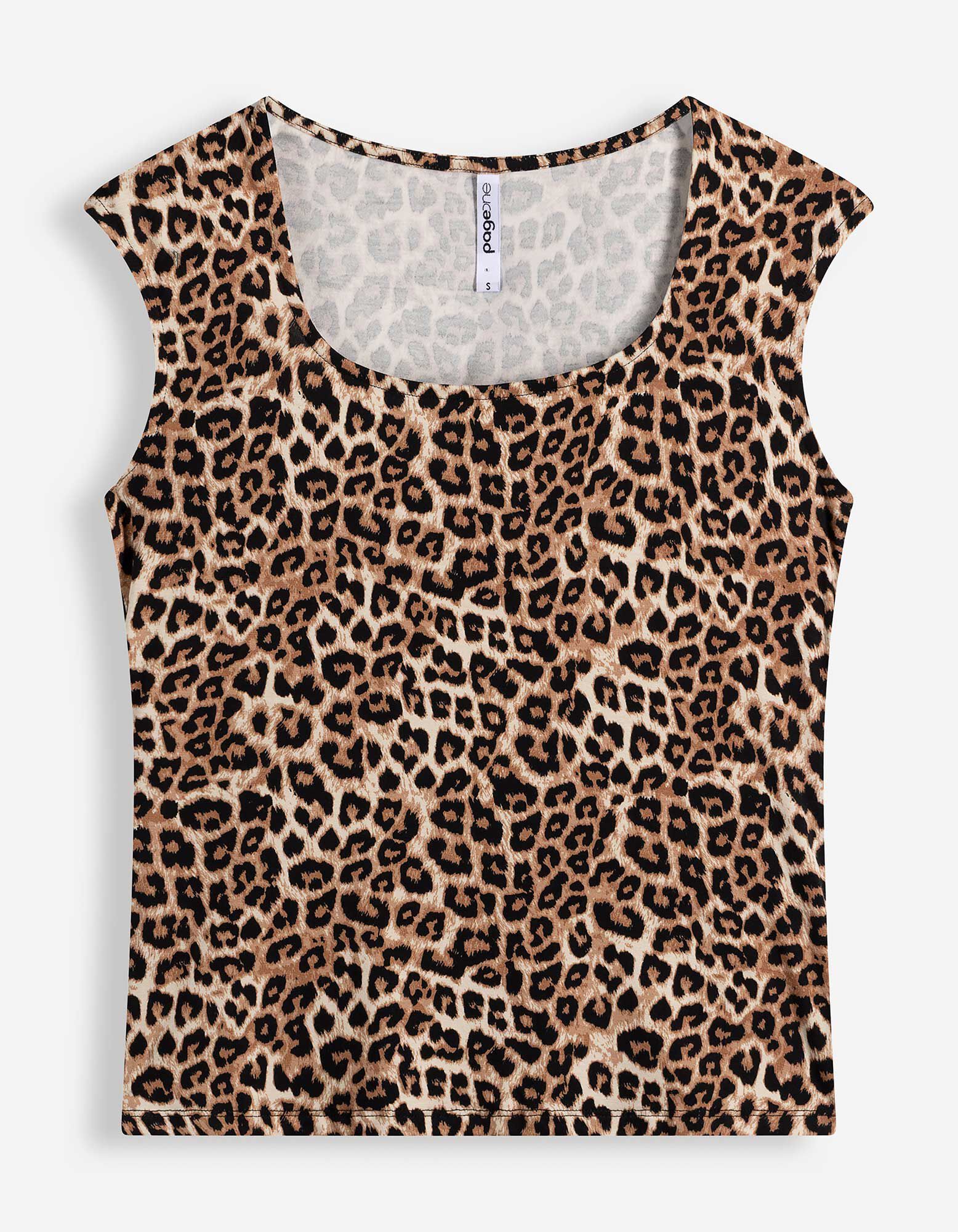 T-Shirt - Leopardenmuster - Beige