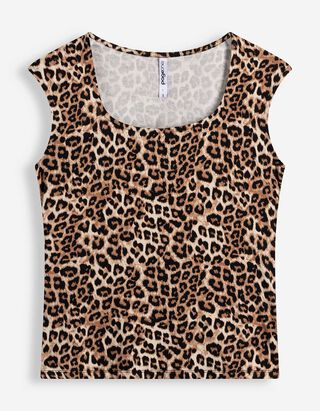 T-Shirt - Leopardenmuster - Beige