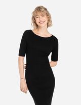 Úpletové šaty - Lodičkový výstrih - cierna