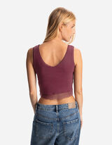 Cropped top - Met kant - donkerrood