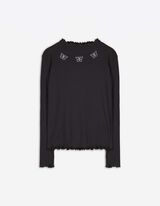 Longsleeve - Siersteentjes - zwart