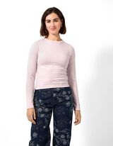 T-shirt &agrave; manches longues - &Eacute;tiquette - ros&eacute; tendre 
