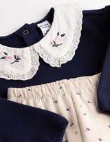 Set aus Sweatshirt und Leggings - Bubikragen - Dunkelblau