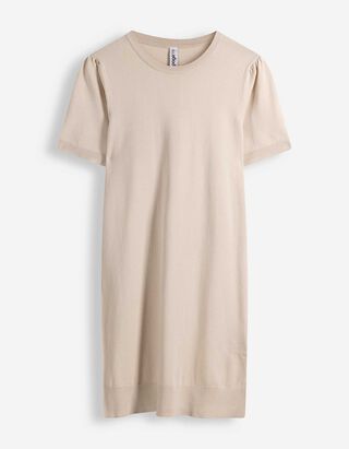 Strickkleid - Kurze &Auml;rmel - wei&szlig;