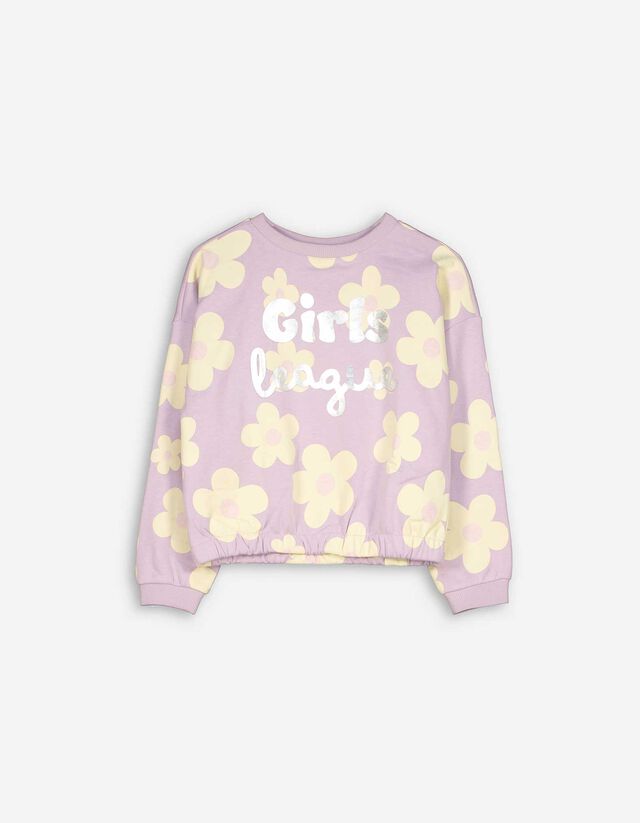Sweatshirt - Glitterprint - lila