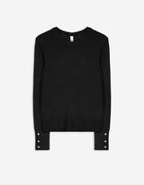 Pullover - Zierknöpfe - schwarz