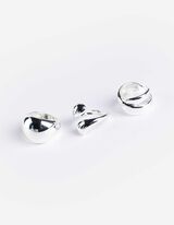 Ring - 3er-Pack - silberfarben