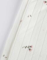 Pyžamový set tričko a nohavice - Štruktúrovaný materiál - biely