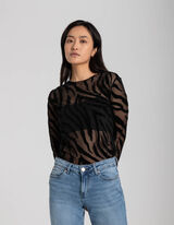 Hossz&uacute; ujj&uacute; felső - Necc - fekete