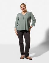 Blouse - Ronde hals met knoopjes - turkoois