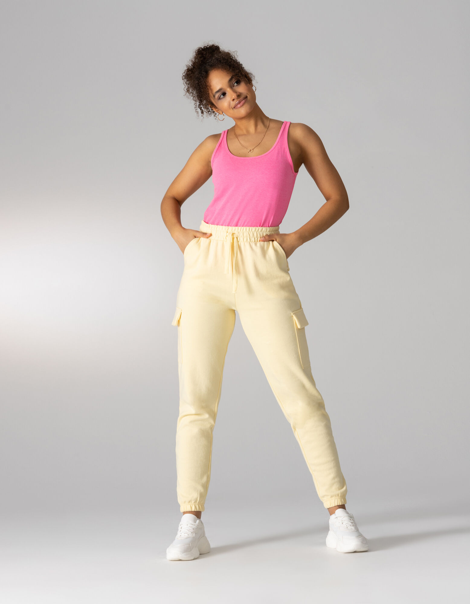 Top - Podiel streču - pink
