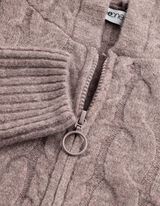 Cardigan - Zopfstrick - Lila