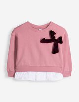 Set aus Sweatshirt und Leggings - Schleifenapplikation - Rosa
