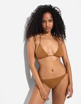 Slip de bikini - Unicolore - Brun