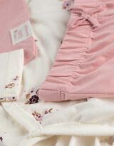 Set met romper, broek en slabbetje - Katoen - roze