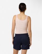 Trumpa palaidinė - Nėrinių apvadas - sviesiai rozinis