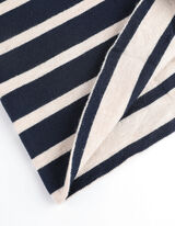 szal pętla - paski - ciemny niebieski